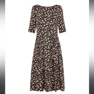 Floral Black and Cream Dress